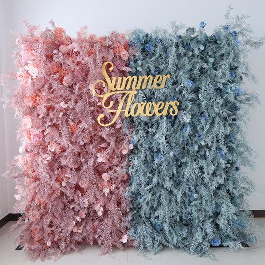 Summer Flower CB-468 8ft*8ft Cloth Back Artificial Flower Wall Roll up Fabric background