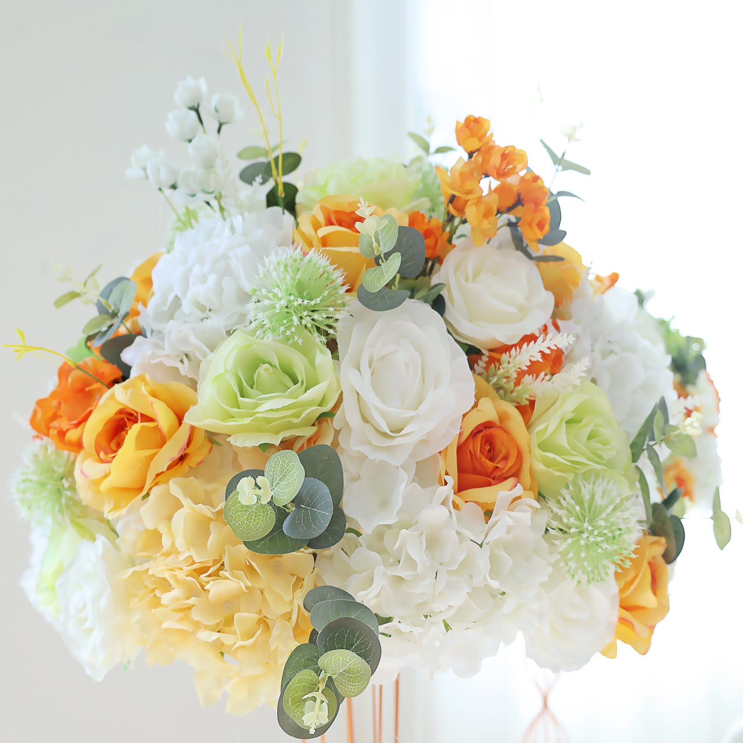 FL-090-2 Custom Multi-Style Handmade Floral Arrangements Silk Artificial Flower Balls Wedding Table Centerpieces