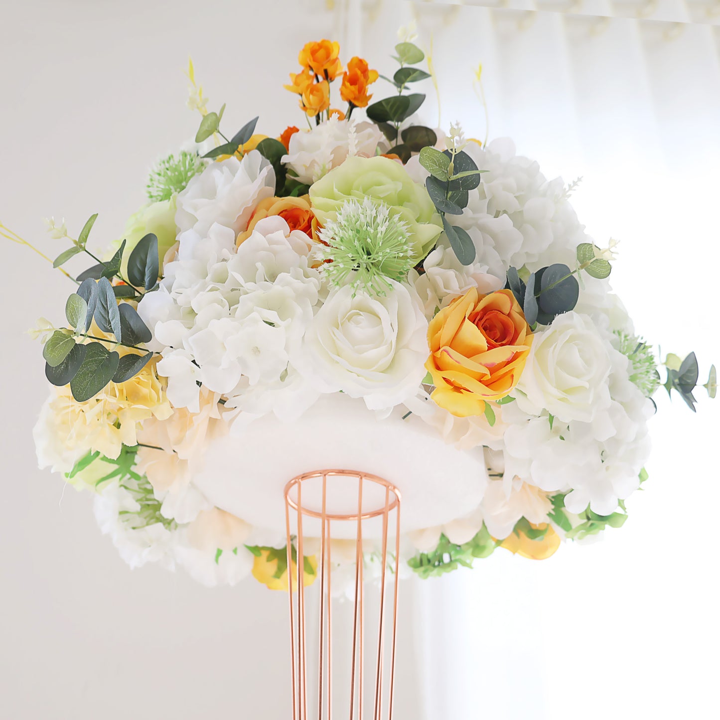 FL-090-2 Custom Multi-Style Handmade Floral Arrangements Silk Artificial Flower Balls Wedding Table Centerpieces