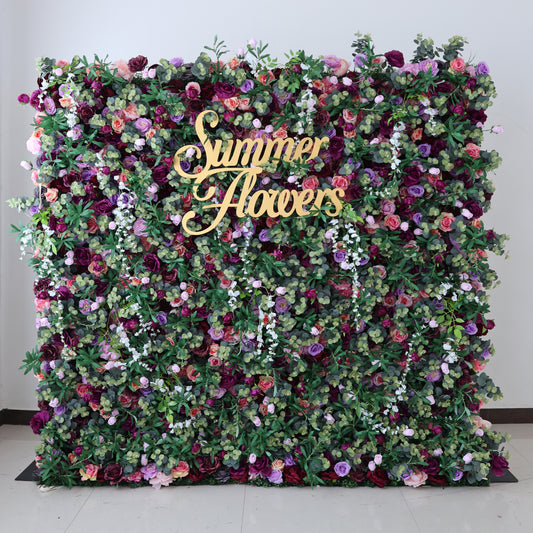 Summer Flower CB-469 8ft*8ft Cloth Back Artificial Flower Wall Roll up Fabric background