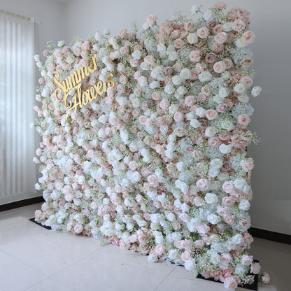 Summer Flower CB-374-3 8ft*8ft Cloth Back Artificial Flower Wall Roll up Fabric background