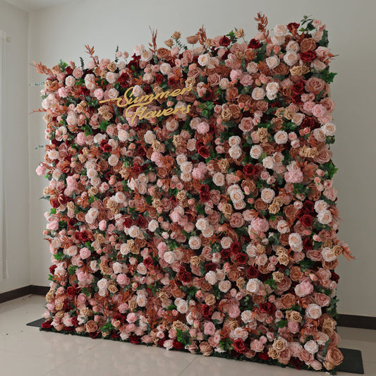 Summer Flower CB-405 8ft*8ft Cloth Back Artificial Flower Wall Roll up Fabric background