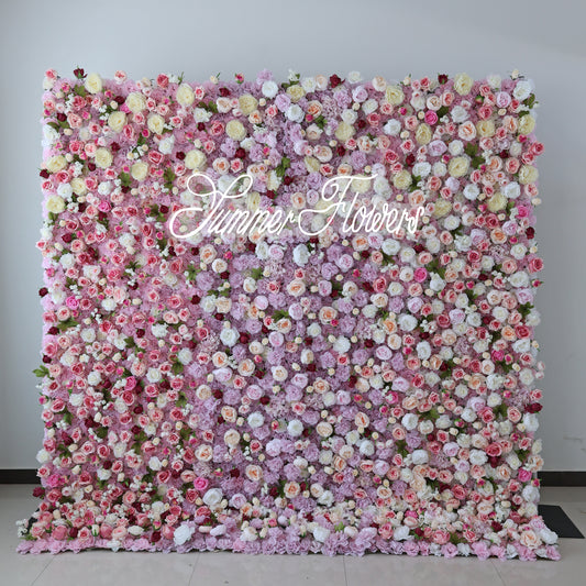 Summer Flower CB-454 8ft*8ft Cloth Back Artificial Flower Wall Roll up Fabric background