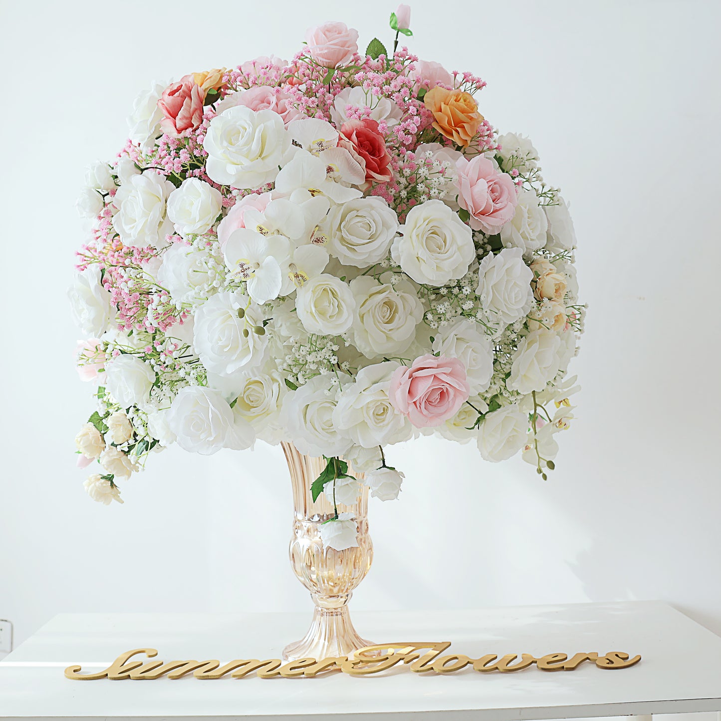 FL-057 Rose Flower Ball For Wedding Romantic Decorative Artificial Flower Centerpiece Decoration Wedding Decor