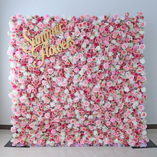 Summer Flower CB-474 8ft*8ft Cloth Back Artificial Flower Wall Roll up Fabric background