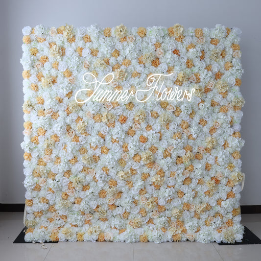 Summer Flower CB-479 8ft*8ft Cloth Back Artificial Flower Wall Roll up Fabric background