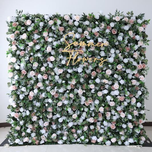 Summer Flower CB-416 8ft*8ft Cloth Back Artificial Flower Wall Roll up Fabric background