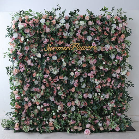 Summer Flower CB-341 8ft*8ft Cloth Back Artificial Flower Wall Roll up Fabric background