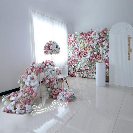 Summer Flower CB-418 8ft*8ft Cloth Back Artificial Flower Wall Roll up Fabric background