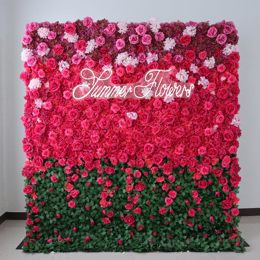 Summer Flower CB-488 8ft*8ft Cloth Back Artificial Flower Wall Roll up Fabric background