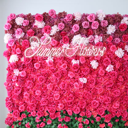 Summer Flower CB-488 8ft*8ft Cloth Back Artificial Flower Wall Roll up Fabric background