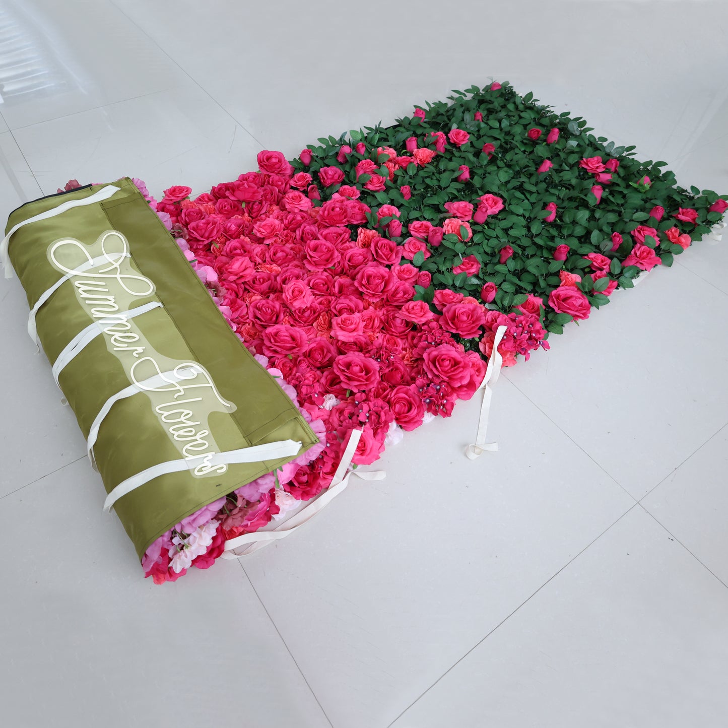 Summer Flower CB-488 8ft*8ft Cloth Back Artificial Flower Wall Roll up Fabric background