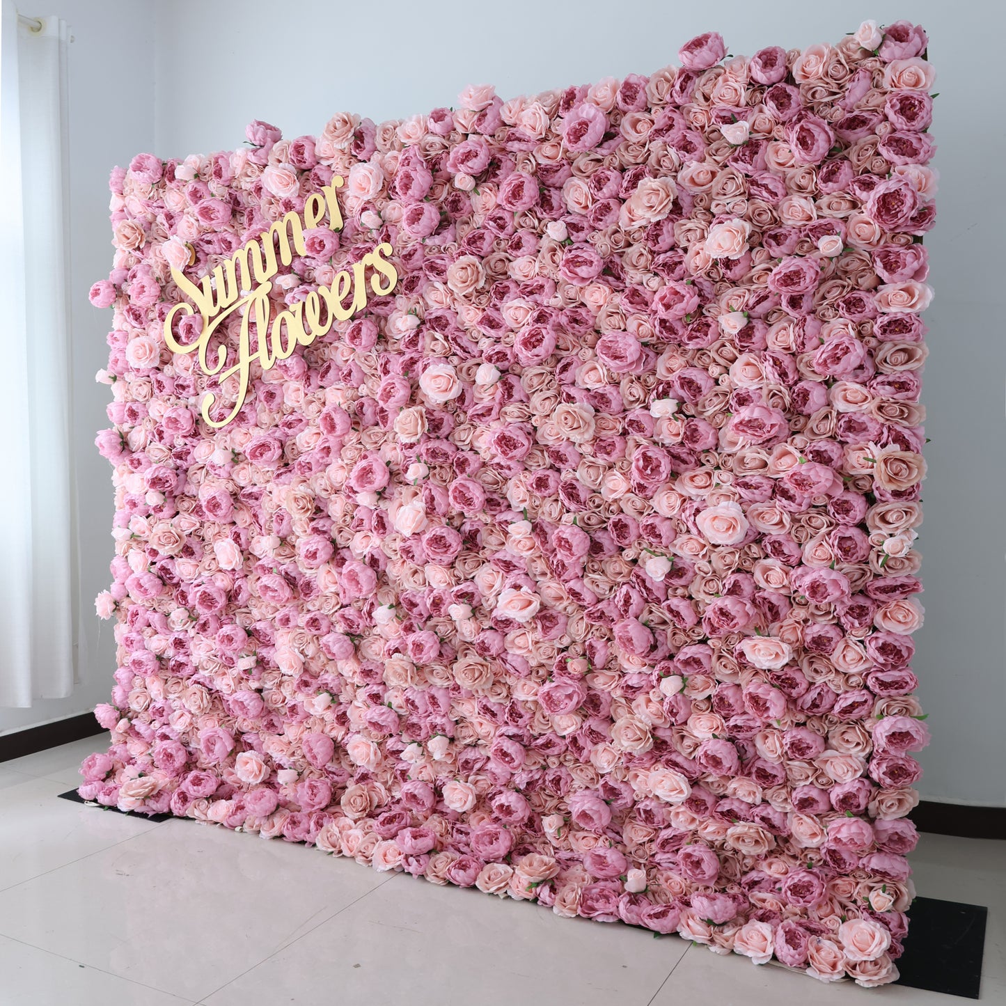 Summer Flower CB-489 8ft*8ft Cloth Back Artificial Flower Wall Roll up Fabric background