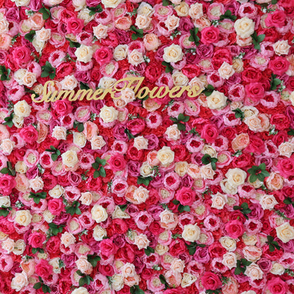 Summer Flower CB-357 8ft*8ft Cloth Back Artificial Flower Wall Roll up Fabric background