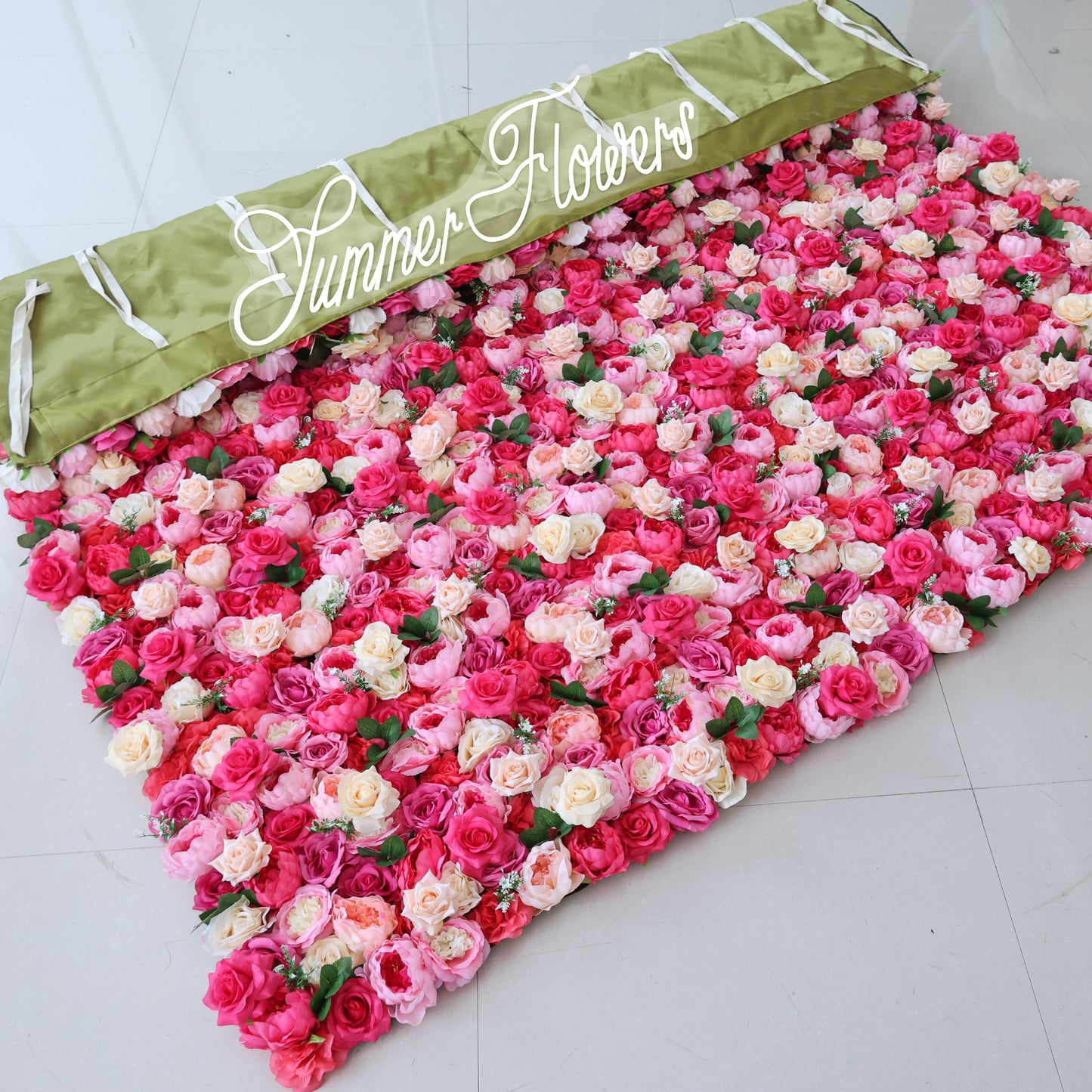 Summer Flower CB-357 8ft*8ft Cloth Back Artificial Flower Wall Roll up Fabric background