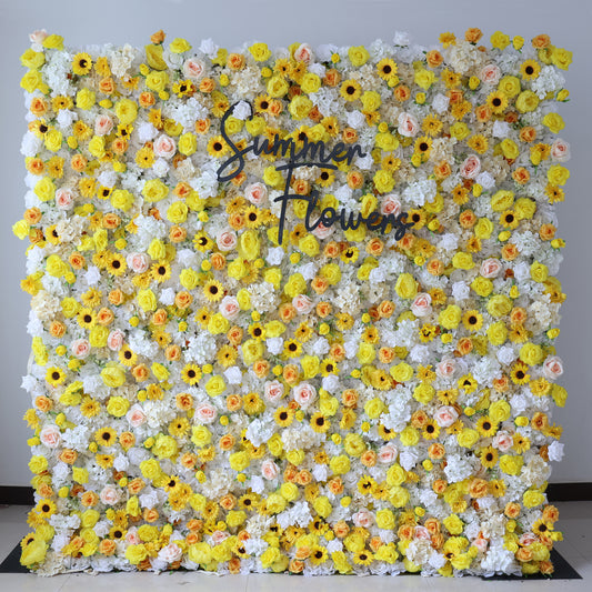 Summer Flower CB-427 8ft*8ft Cloth Back Artificial Flower Wall Roll up Fabric background