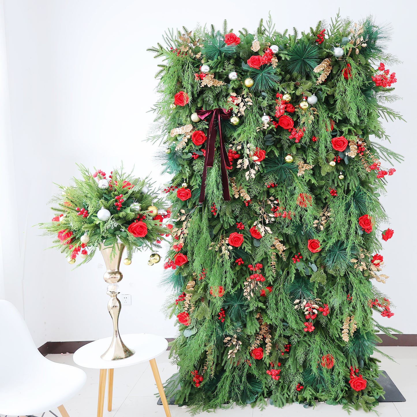 FL-125 Christmas pine 50cm 60cm 70cm arrangement Artificial Wedding Flower Ball Centerpieces for Wedding Decoration