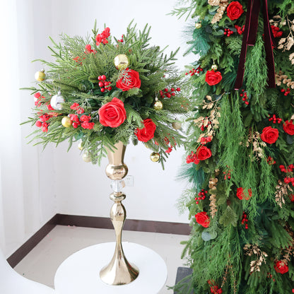 FL-125 Christmas pine 50cm 60cm 70cm arrangement Artificial Wedding Flower Ball Centerpieces for Wedding Decoration