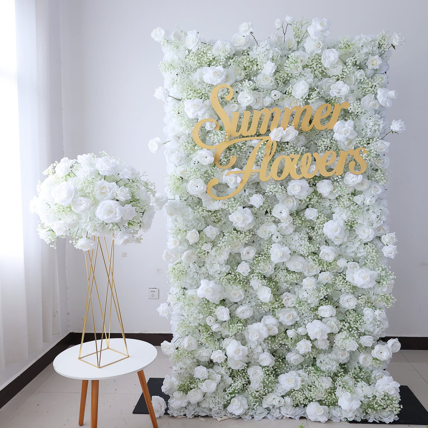 FL-126 High quality white gypsophila Rose Artificial flower ball table words wedding decoration holiday party