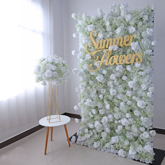 Summer Flower CB-419-2 8ft*8ft Cloth Back Artificial Flower Wall Roll up Fabric background