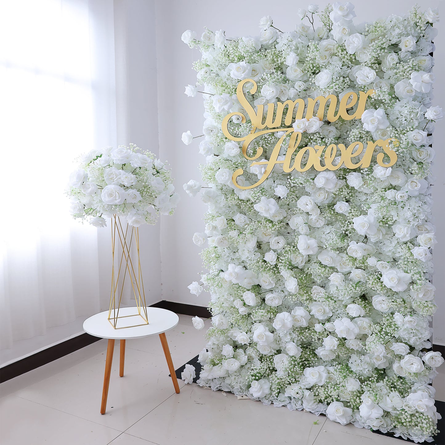 FL-126 High quality white gypsophila Rose Artificial flower ball table words wedding decoration holiday party