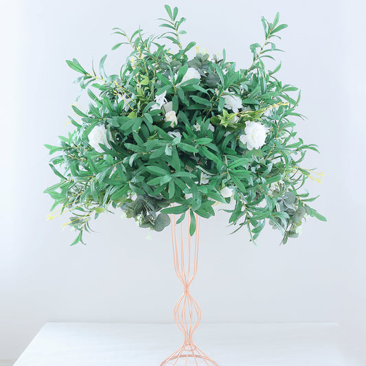 FL-067 Hot Selling Geogous Flower Table Centerpiece Stand For Wedding Decoration Silk Flower Arrangement And Backdrop