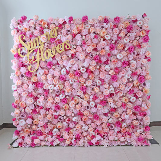 Summer Flower CB-495 8ft*8ft Cloth Back Artificial Flower Wall Roll up Fabric background