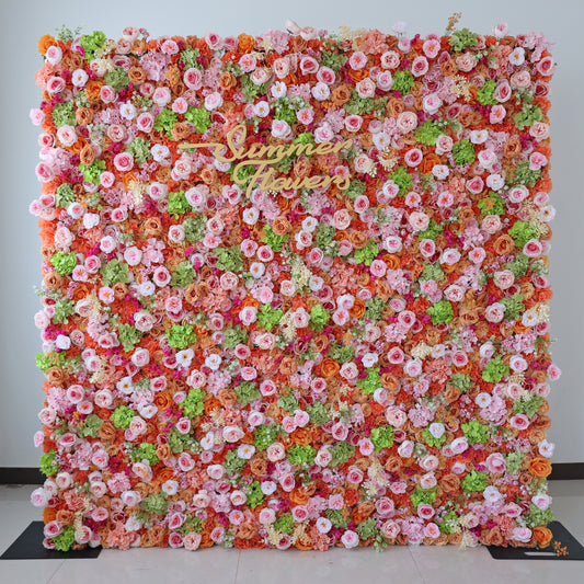 Summer Flower CB-438 8ft*8ft Cloth Back Artificial Flower Wall Roll up Fabric background