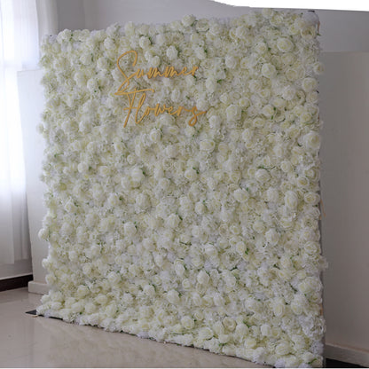 Summer Flower:CB-051 8ft*8ft Cloth Back Roll up Fabric background Artificial Flower Wall Backdrop