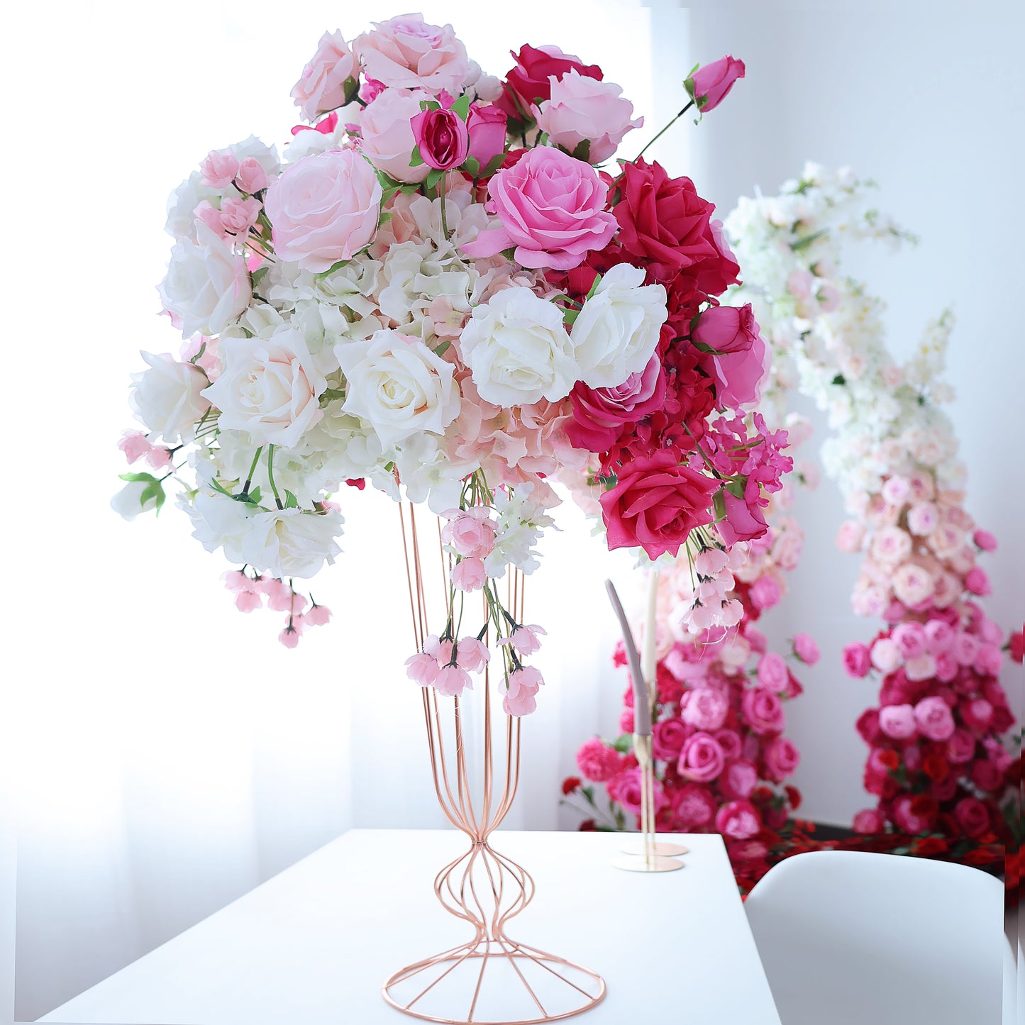 FL-115 Custom Multi-Style Handmade Floral Arrangements Silk Artificial Flower Balls Wedding Table Centerpieces