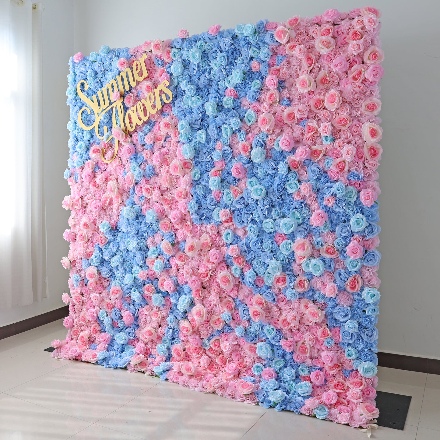 Summer Flower CB-501 8ft*8ft Cloth Back Artificial Flower Wall Roll up Fabric background