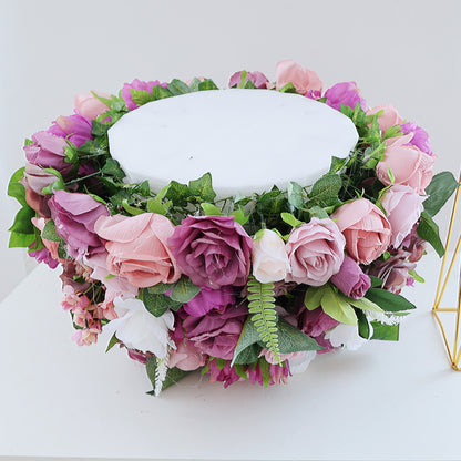 Fl-032 New design artificial purple rose baby breath flower wedding centerpieces floral ball centerpiece