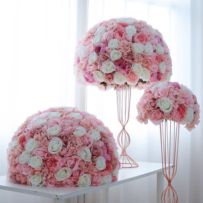 FL-116 High Quality DIY Silk Artificial Flowers White Hydrangea Pink Rose Table Center Decorations Christmas Perfect Centerpiece