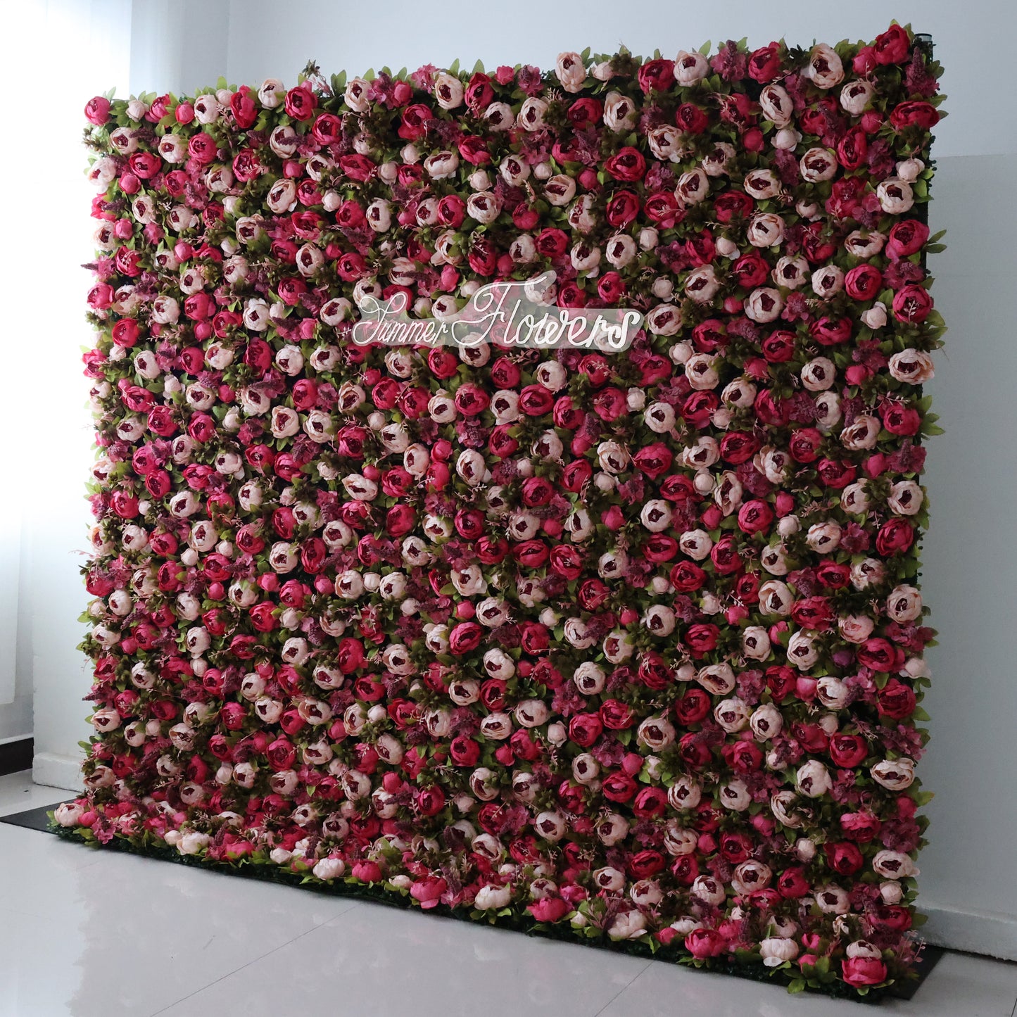 Summer Flower CB-334 8ft*8ft Cloth Back Artificial Flower Wall Roll up Fabric background