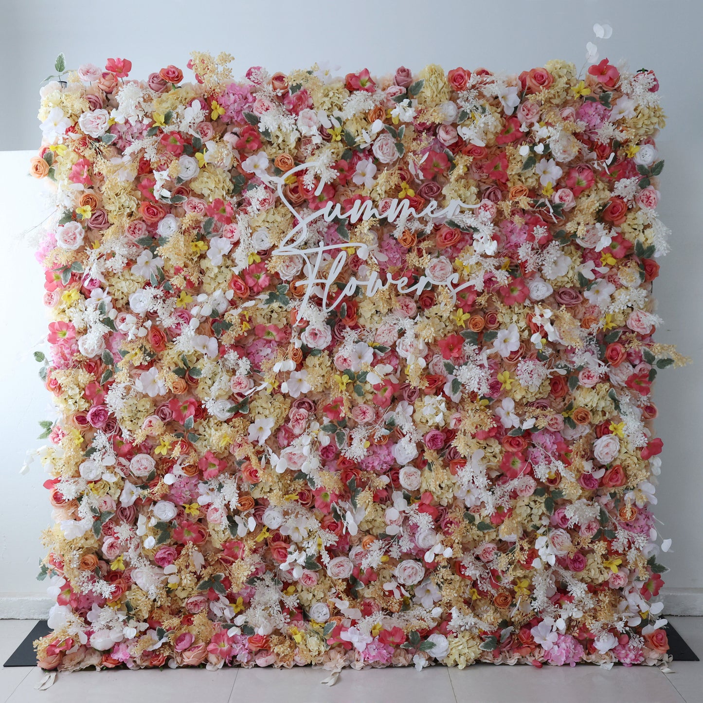 Summer Flower CB-336 8ft*8ft Cloth Back Artificial Flower Wall Roll up Fabric background