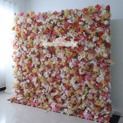 Summer Flower CB-336 8ft*8ft Cloth Back Artificial Flower Wall Roll up Fabric background