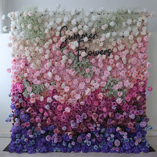 Summer Flower CB-340 8ft*8ft Cloth Back Artificial Flower Wall Roll up Fabric background