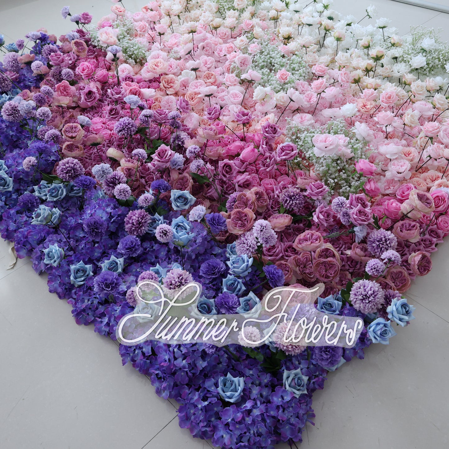 Summer Flower CB-340 8ft*8ft Cloth Back Artificial Flower Wall Roll up Fabric background