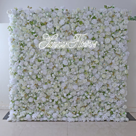 Summer Flower CB-342 8ft*8ft Cloth Back Artificial Flower Wall Backdrop Roll up Fabric background