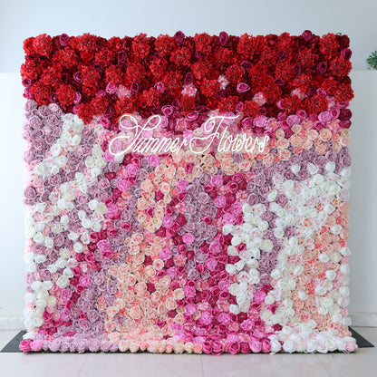 Summer Flower CB-353 8ft*8ft Cloth Back Artificial Flower Wall Roll up Fabric background