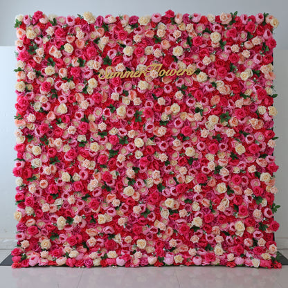 Summer Flower CB-357 8ft*8ft Cloth Back Artificial Flower Wall Roll up Fabric background