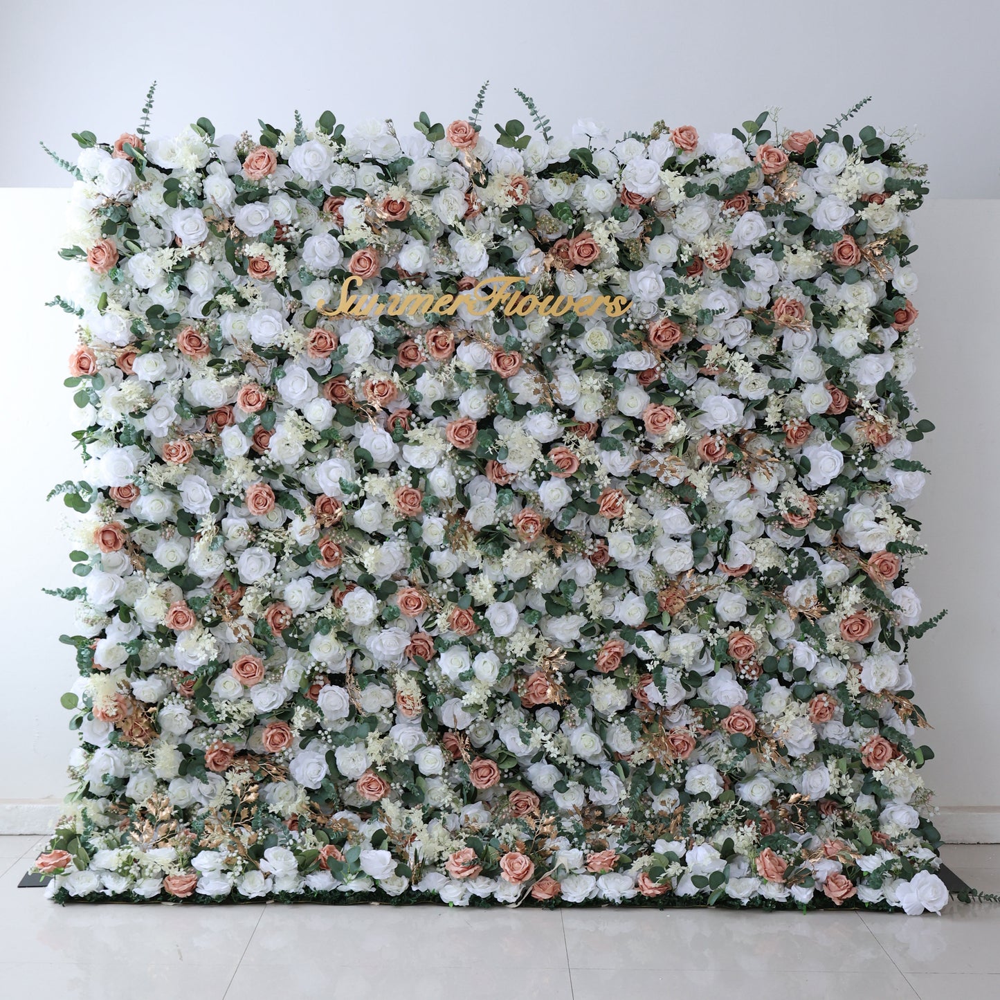 Summer Flower CB-358 8ft*8ft Cloth Back Artificial Flower Wall Roll up Fabric background