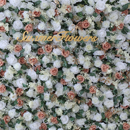 Summer Flower CB-358 8ft*8ft Cloth Back Artificial Flower Wall Roll up Fabric background