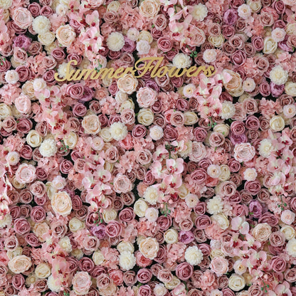 Summer Flower CB-360 8ft*8ft Cloth Back Artificial Flower Wall Roll up Fabric background