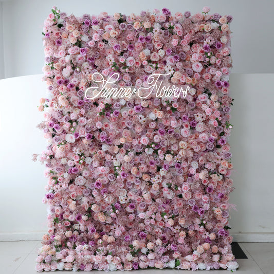 Summer Flower CB-378 8ft*8ft Cloth Back Artificial Flower Wall Roll up Fabric background