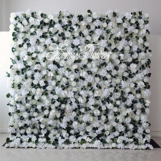 Summer Flower CB-379 8ft*8ft Cloth Back Artificial Flower Wall Roll up Fabric background