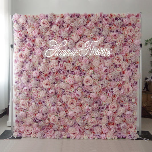 Summer Flower CB-048 8ft*8ft Cloth Back Artificial Flower Wall Roll up Fabric background