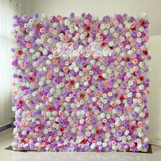 Summer Flower CB-376 8ft*8ft Cloth Back Artificial Flower Wall Roll up Fabric background