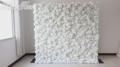 Summer Flower:CB-157 8ft*8ft Cloth Back Roll up Fabric Artificial Flower Wall Backdrop