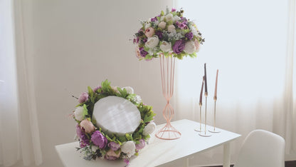 FL-029 Artificial Decorative flowers decor Flower Centerpieces purple flower ball wedding centerpieces row for party decor